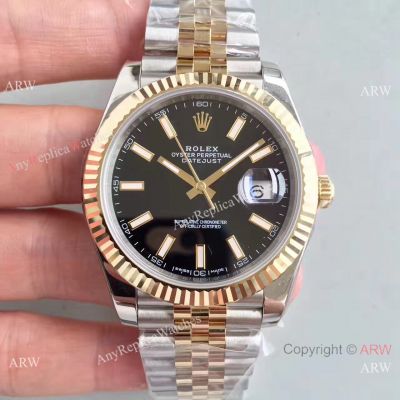 Copy Rolex Datejust II 2-Tone Jubilee Black Face watch ETA 3255